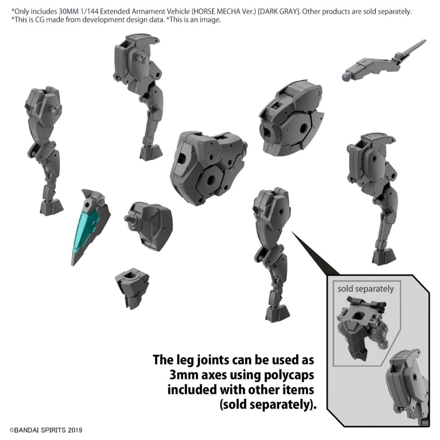 30MM 1/144 Extended Armament Vehicle (Horse Mecha) Dark Model Kit poza produsului