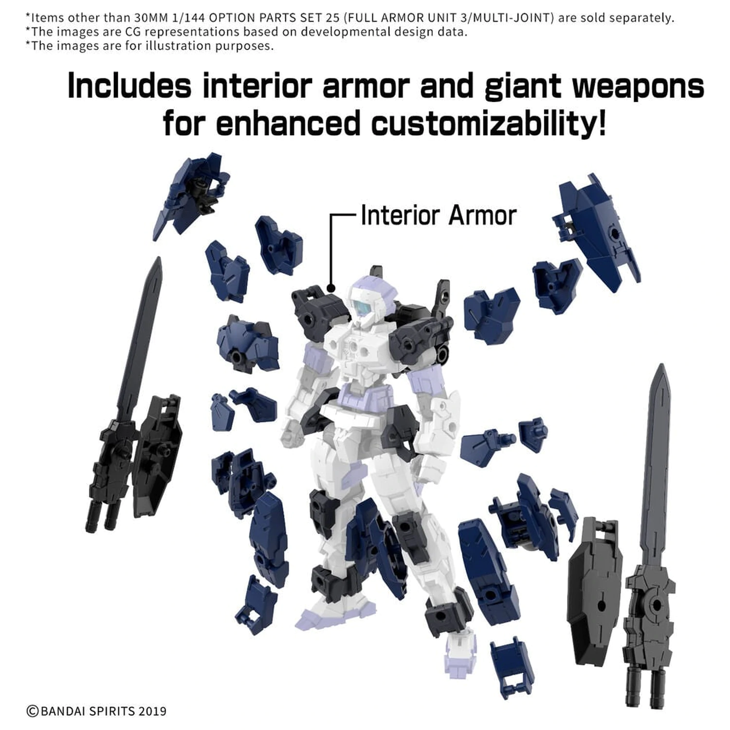30MM 1/144 Option Parts Set 25 Full Armor Unit 3 Multi-Joint Accessory Set 30 Minutes Missions poza produsului
