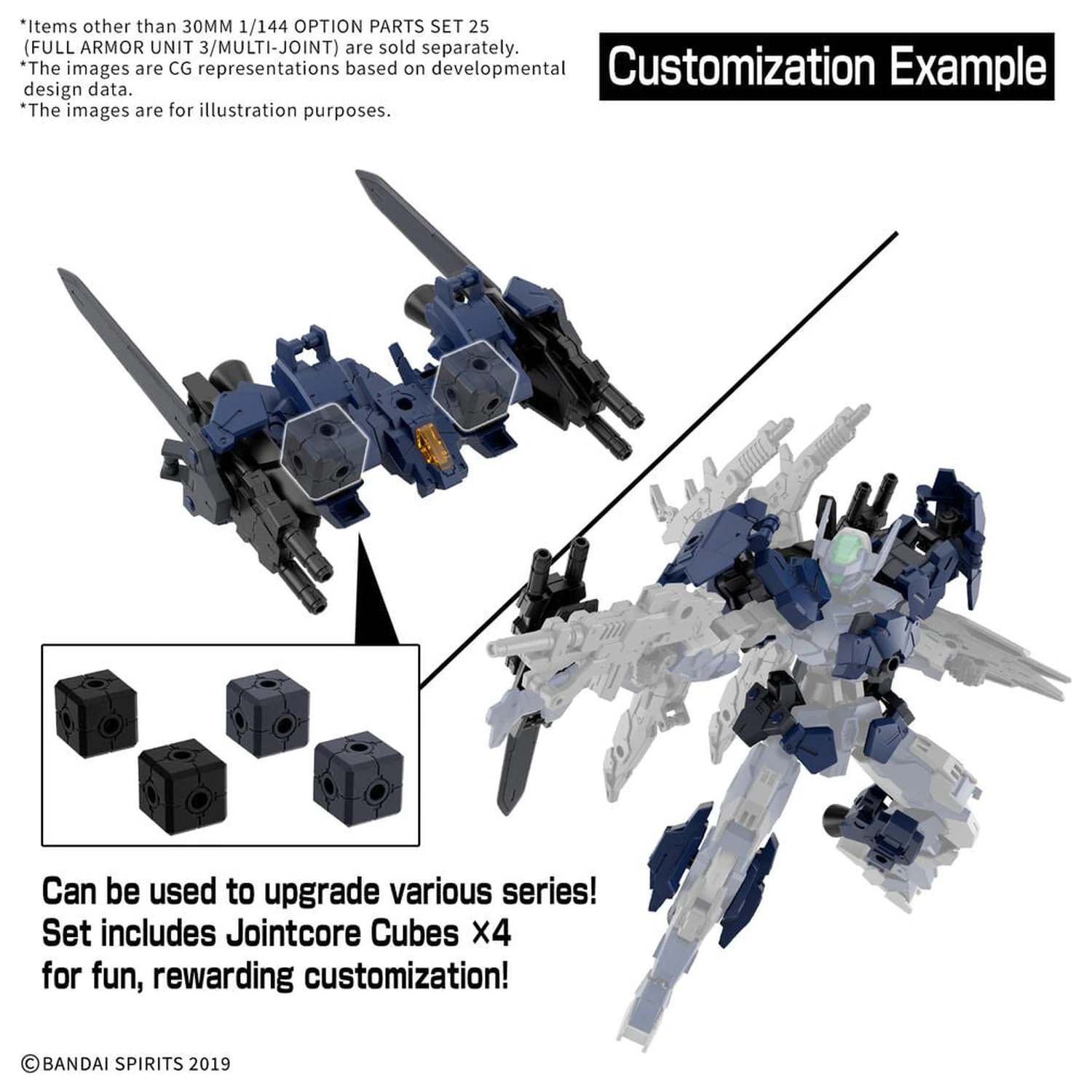 30MM 1/144 Option Parts Set 25 Full Armor Unit 3 Multi-Joint Accessory Set 30 Minutes Missions poza produsului