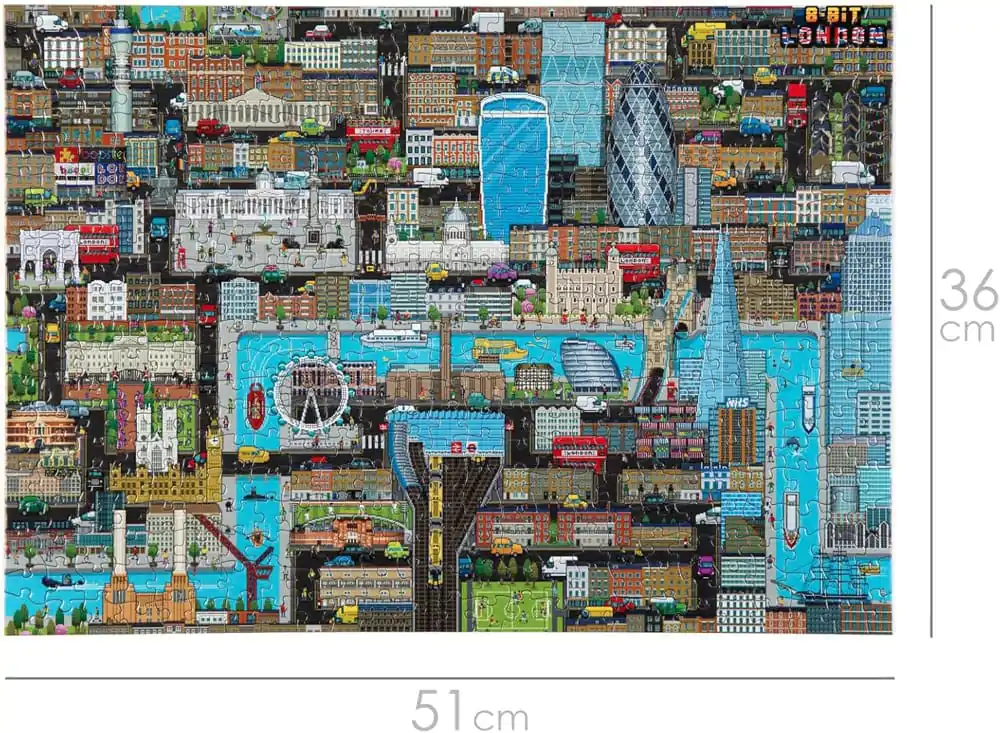 Puzzle 8-Bit Pixel London Level 2 500 de piese poza produsului