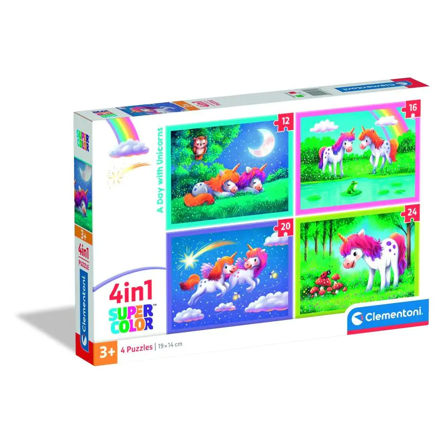 Puzzle O Zi cu Unicorni 12+16+20+24 piese poza produsului