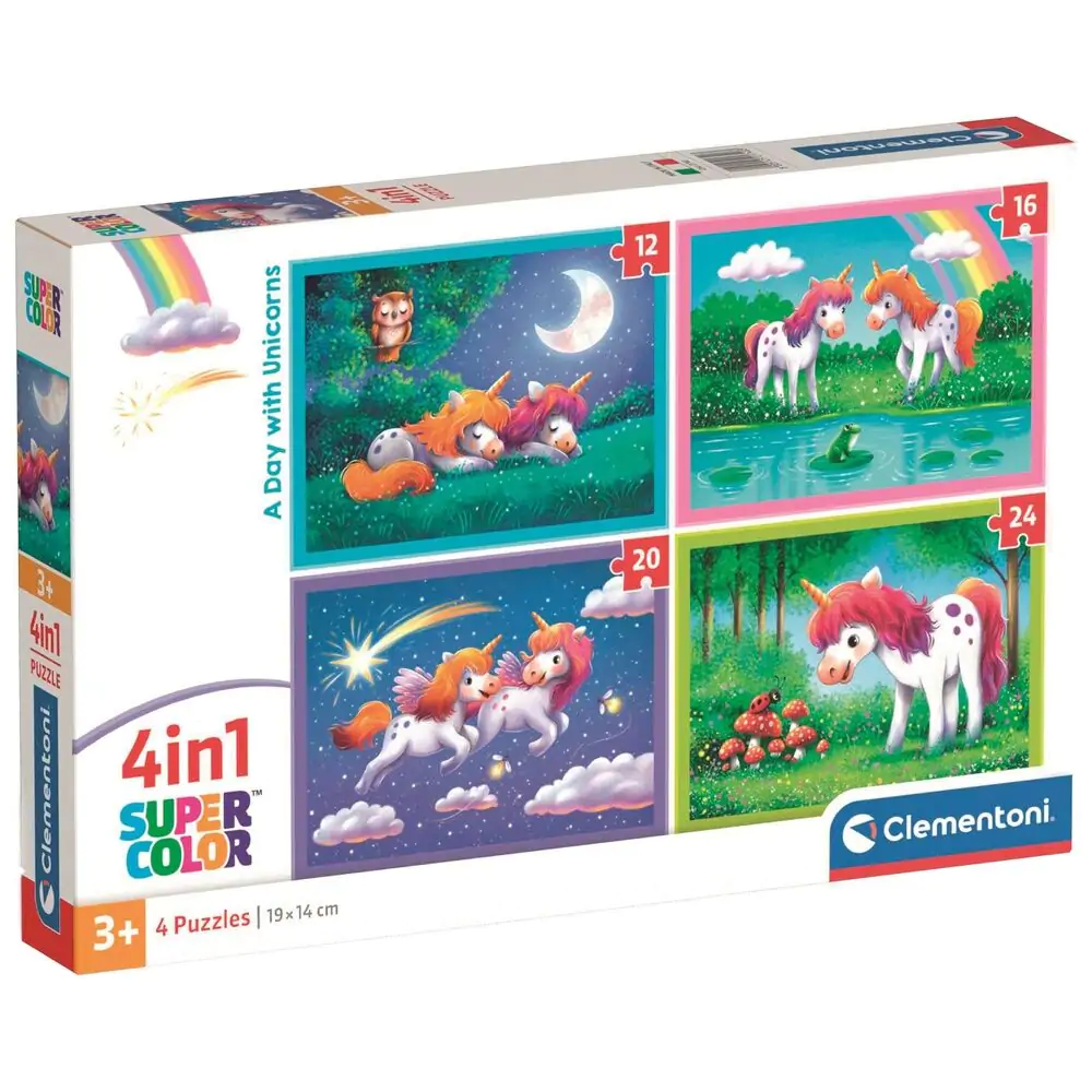 Puzzle O Zi cu Unicorni 12+16+20+24 piese poza produsului