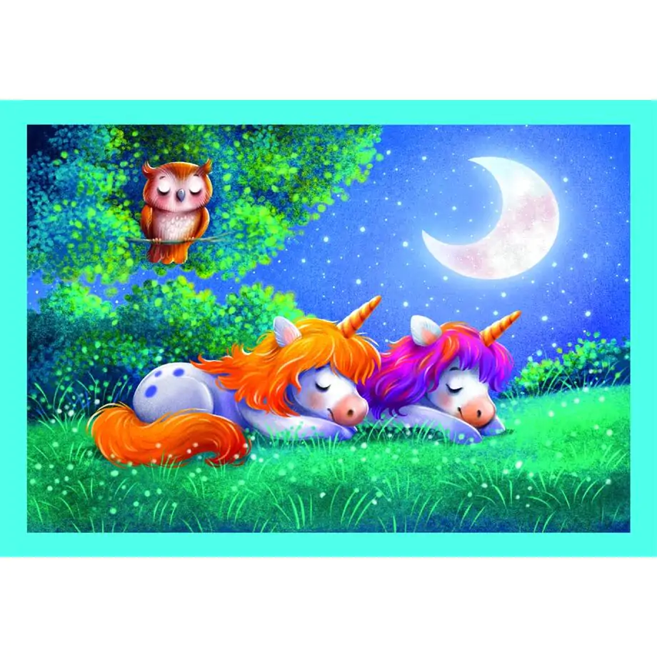 Puzzle O Zi cu Unicorni 12+16+20+24 piese poza produsului