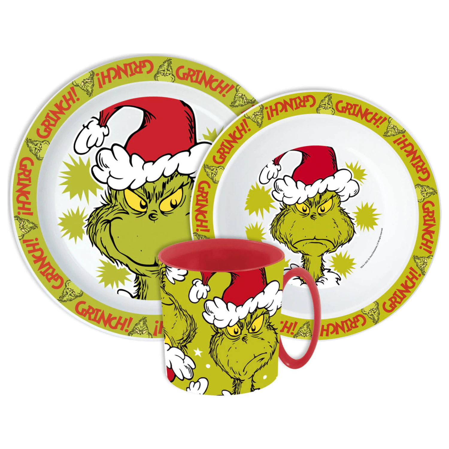 The Grinch Christmas Mischief Set de vesela, Set Micro Plastic cu cana poza produsului