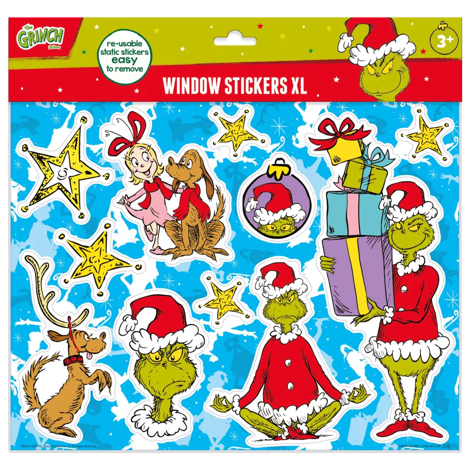 The Grinch Dr Seuss Set autocolante fereastră XL poza produsului