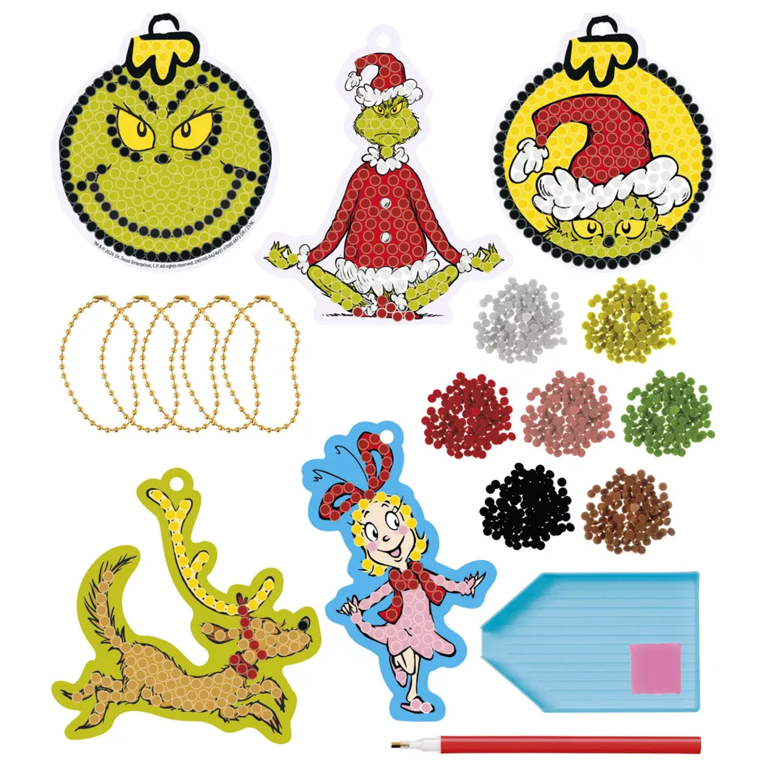 The Grinch Dr. Seuss Diamond Eye Set cu Hanger poza produsului