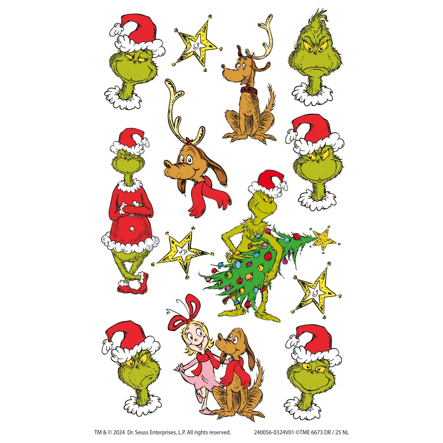 The Grinch Dr Seuss Tattoos 13 bucati poza produsului