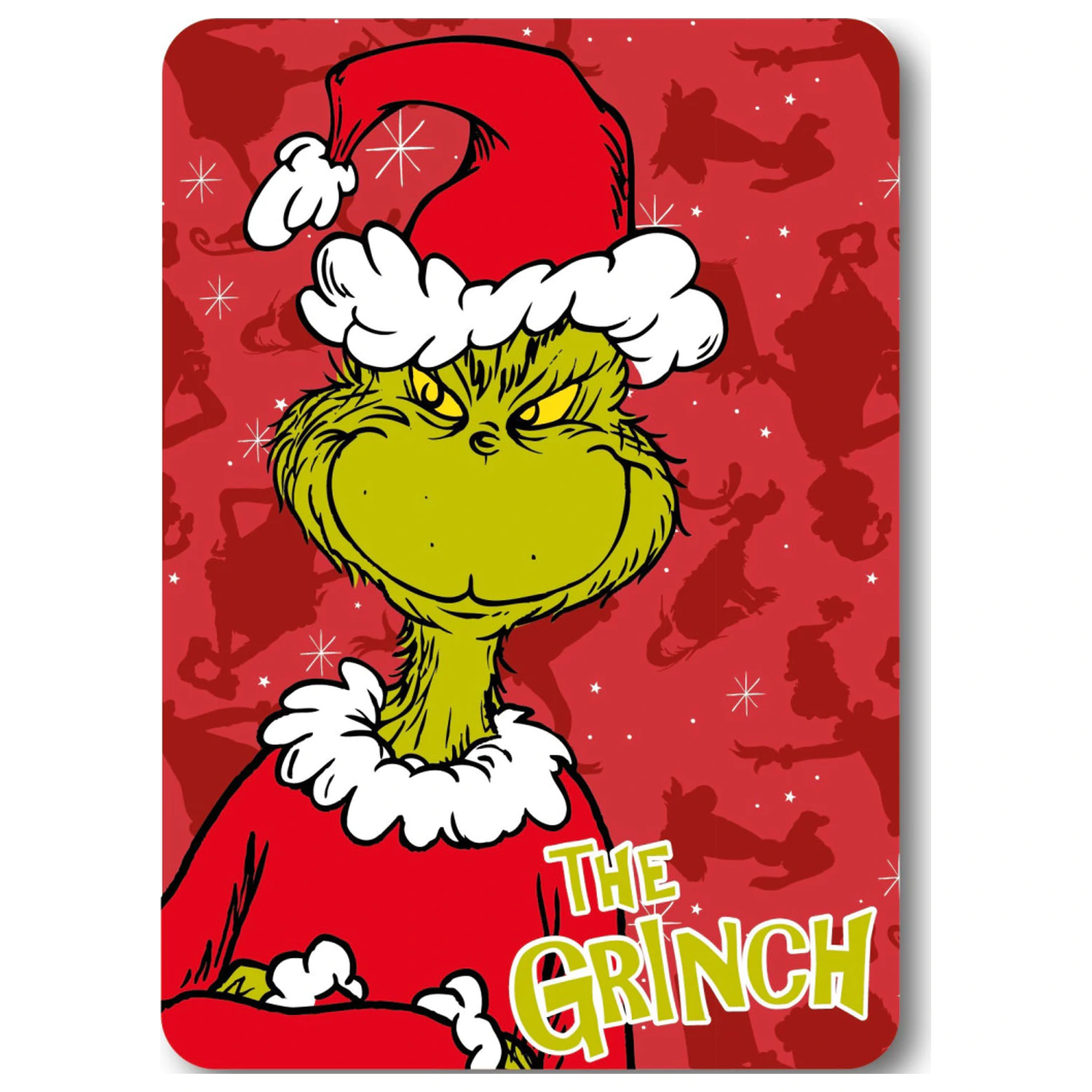 The Grinch Pătură fleece de Crăciun roșie 100x140cm poza produsului