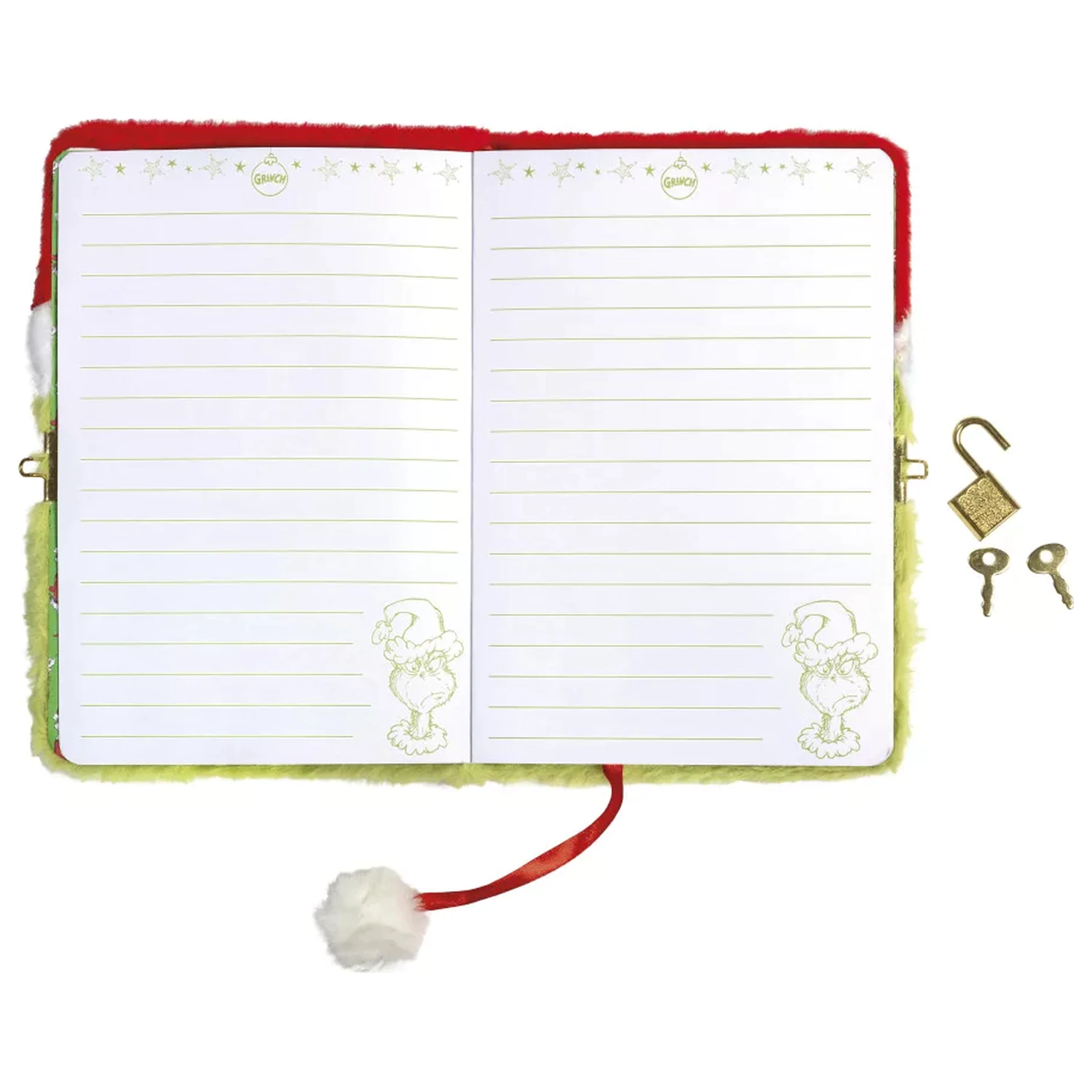 The Grinch Smile Jucarie de plus Agenda A5 cu lacat poza produsului