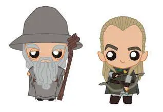 Lord of the Rings Pokis Figurine cauciuc mini Gandalf & Legolas 6 cm poza produsului