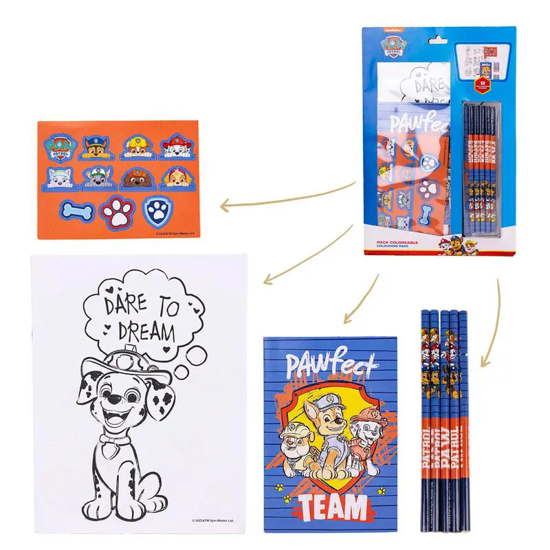 Paw Patrol set de papetarie pentru colorat poza produsului
