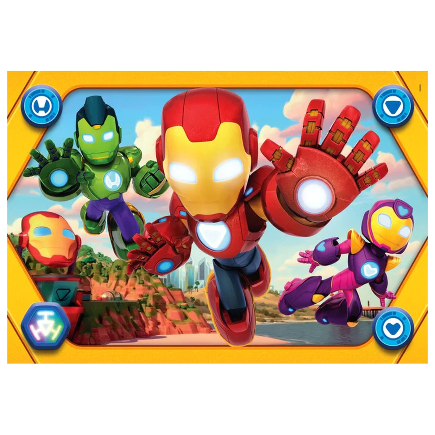 Iron Man and His Super Team Hero Squad maxi puzzle cu 104 piese poza produsului