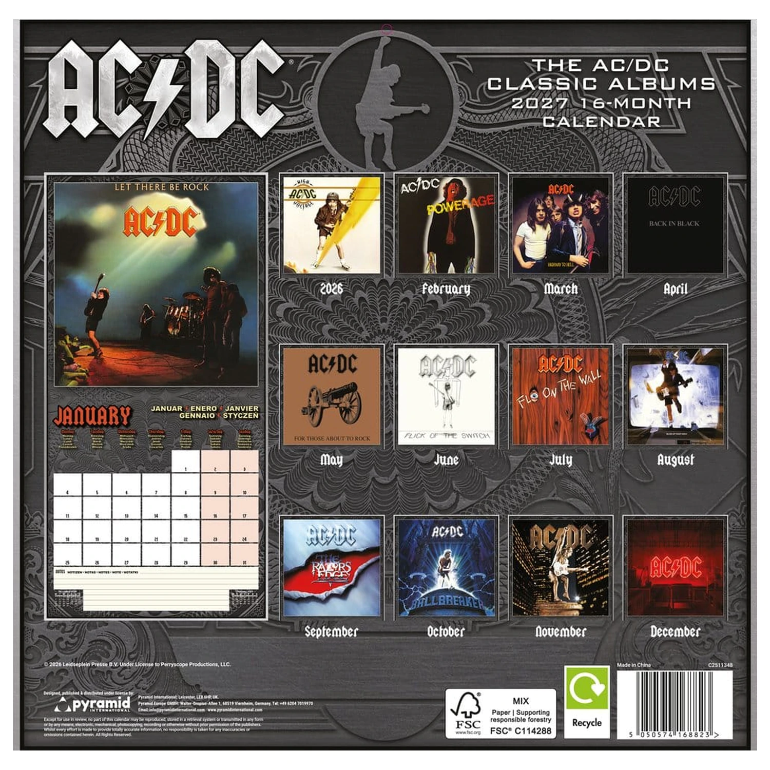 AC/DC Calendar Albums 2027 30 x 30 cm poza produsului