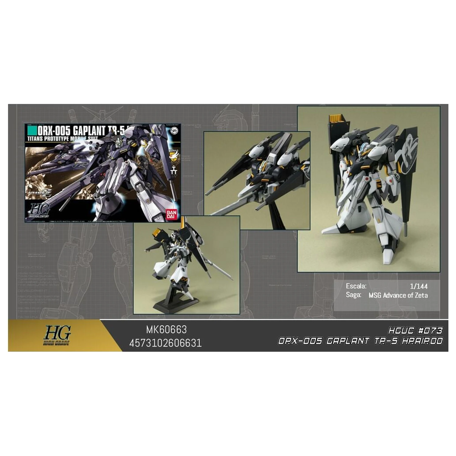 Advance of Zeta The Flag of Titans ORX-005 Gaplant TR-5 Hrairoo Model Kit HGUC scară 1/144 poza produsului