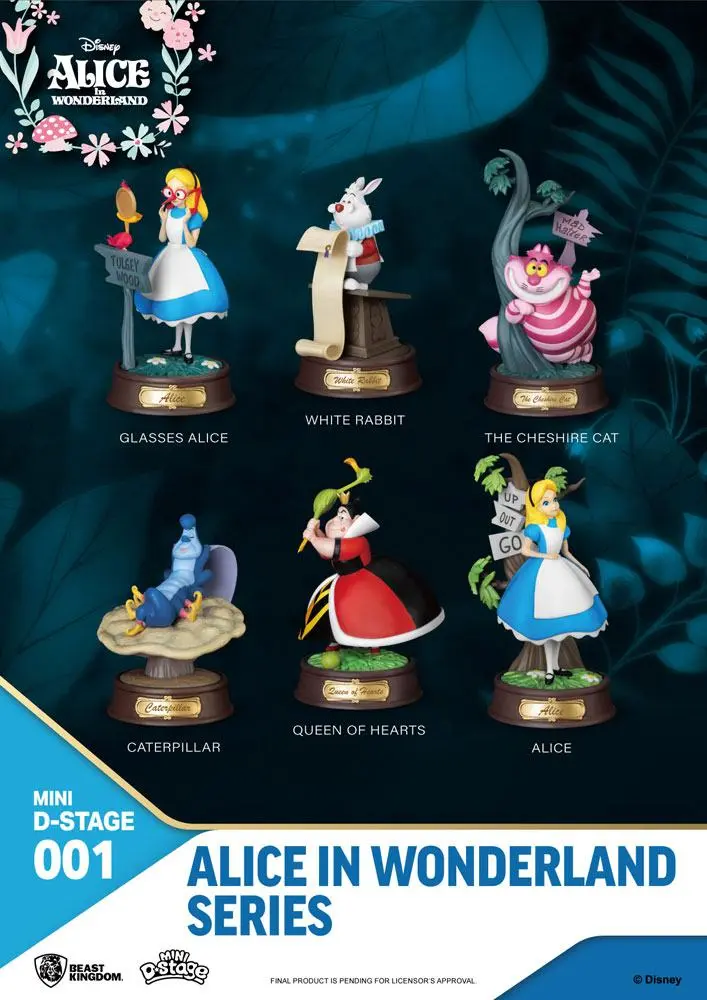 Alice in Wonderland Mini Diorama Stage Statues 6-pack 10 cm poza produsului
