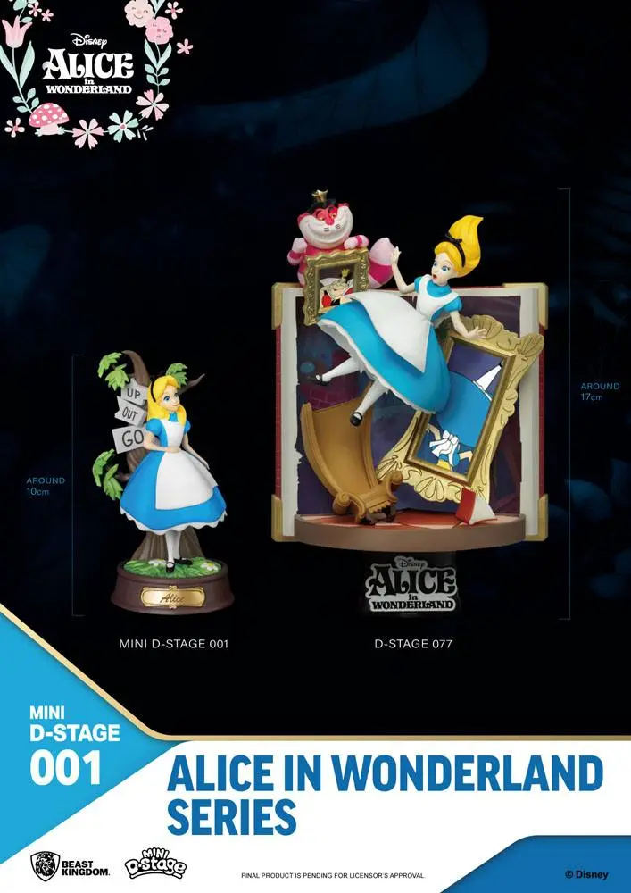 Alice in Wonderland Mini Diorama Stage Statues 6-pack 10 cm poza produsului