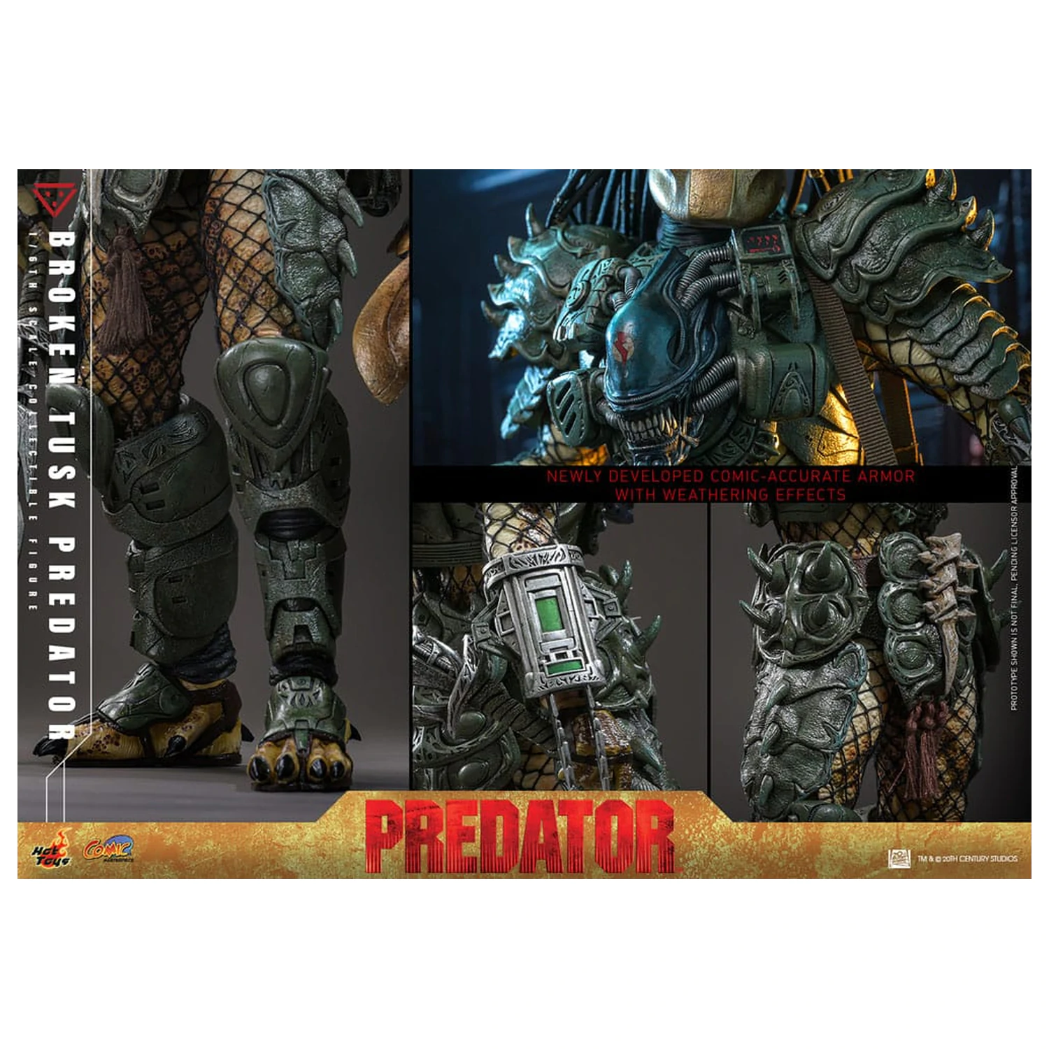Alien vs. Predator Comic Masterpiece Figurina de actiune 1/6 Broken Tusk Predator 35 cm poza produsului