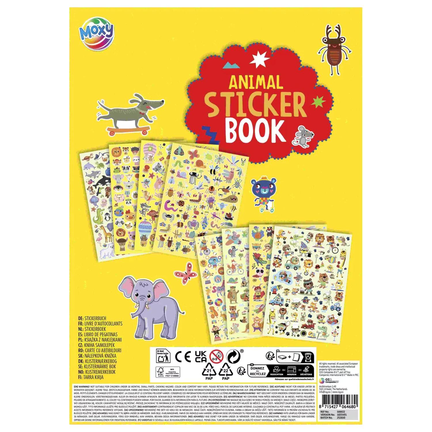 Animal Yellow Sticker Pack, 8 coli poza produsului