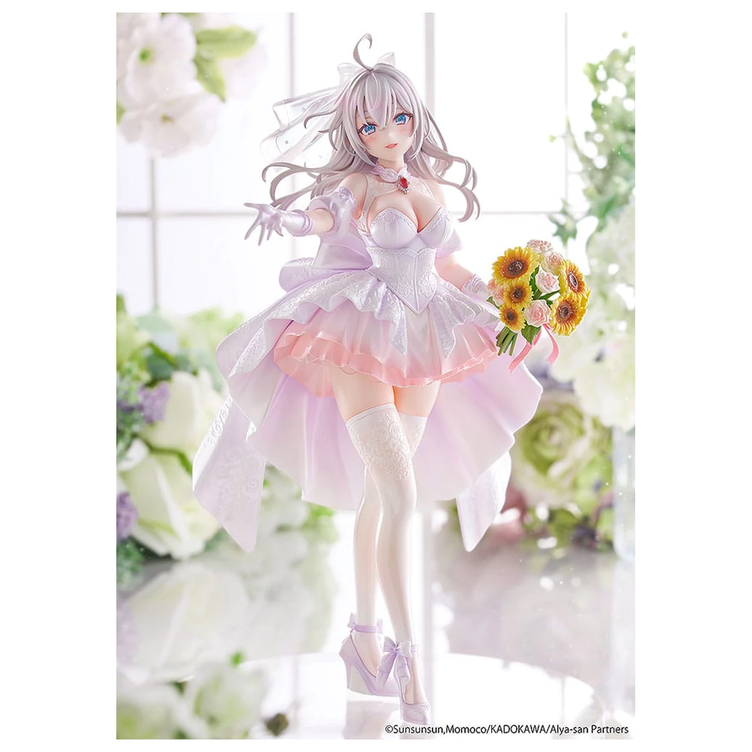 Alya Sometimes Hides Her Feelings in Russian Statue 1/7 Alisa Mikhailovna Kujou Wedding Dress Ver. 24 cm poza produsului
