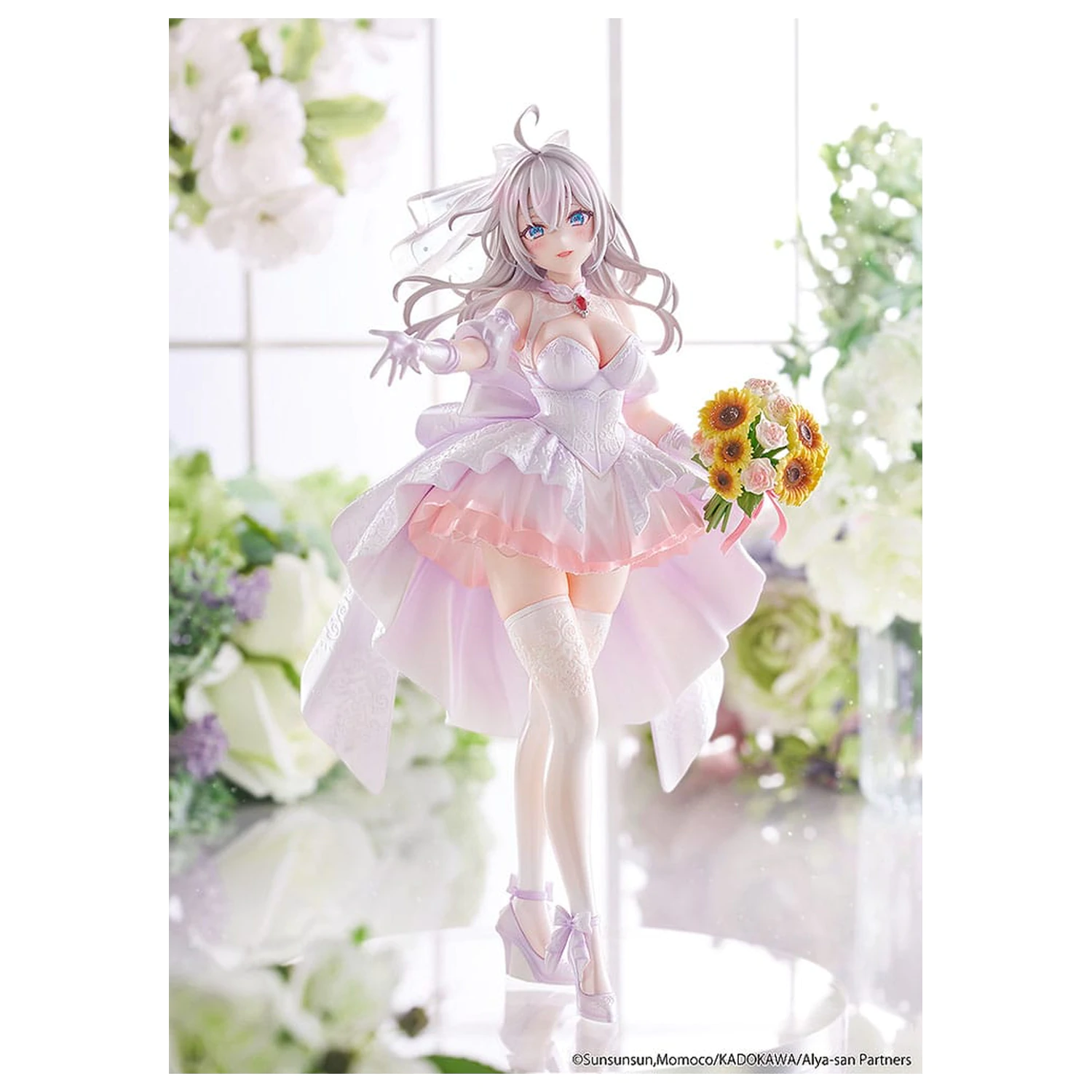Alya Sometimes Hides Her Feelings in Russian Statue 1/7 Alisa Mikhailovna Kujou Wedding Dress Ver. 24 cm poza produsului