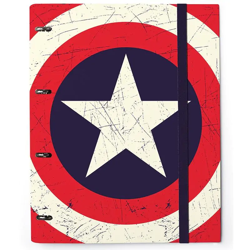 Captain America Marvel ring binder cu patru inele și bandă elastică poza produsului