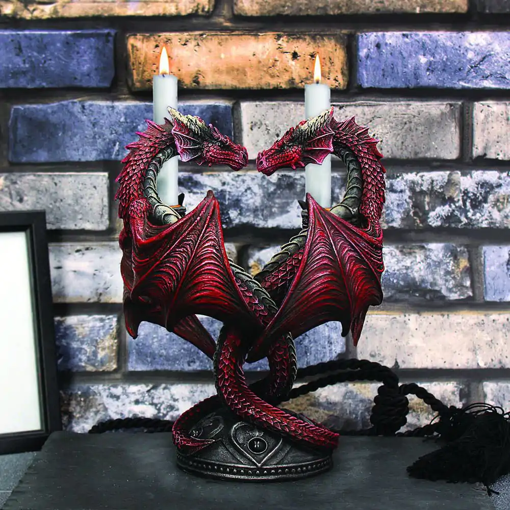 Anne Stokes Suport Lumânare Dragon Heart Valentine's Edition 23 cm poza produsului