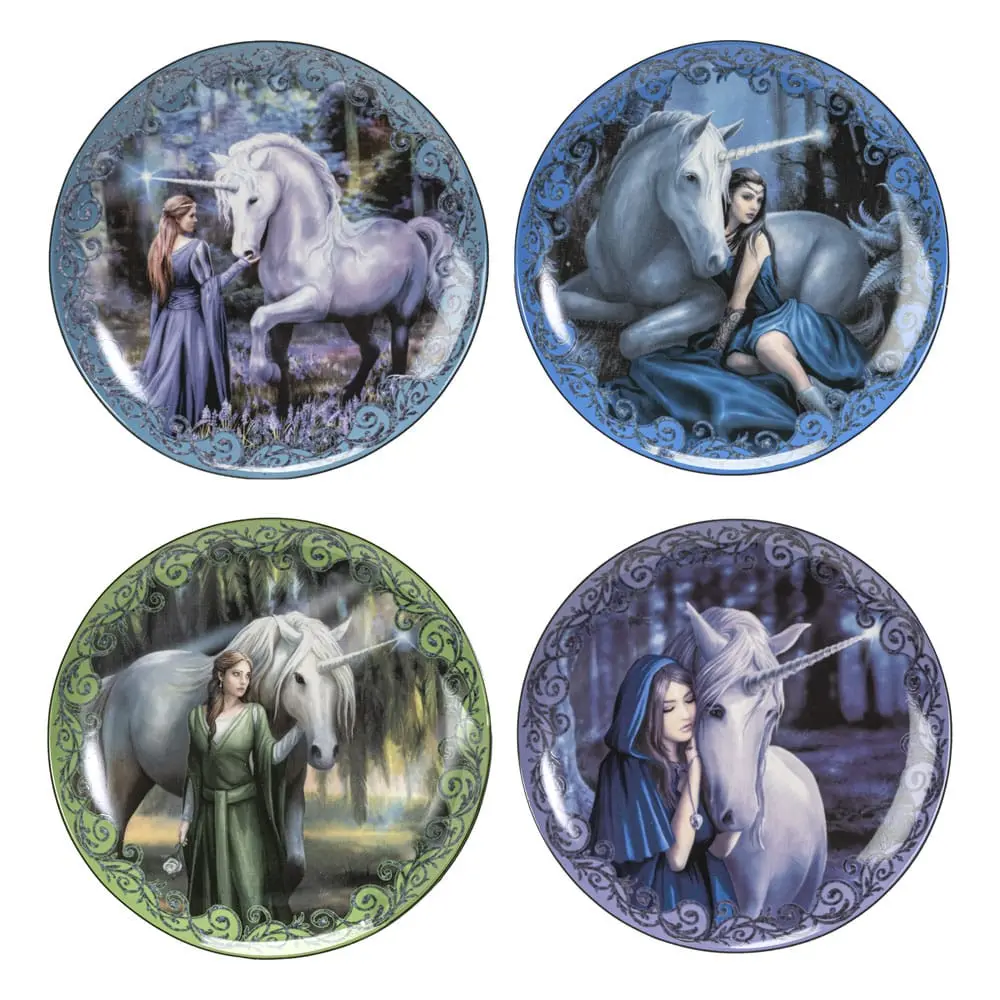 Anne Stokes Set 4 farfurii Unicorn and Maiden poza produsului