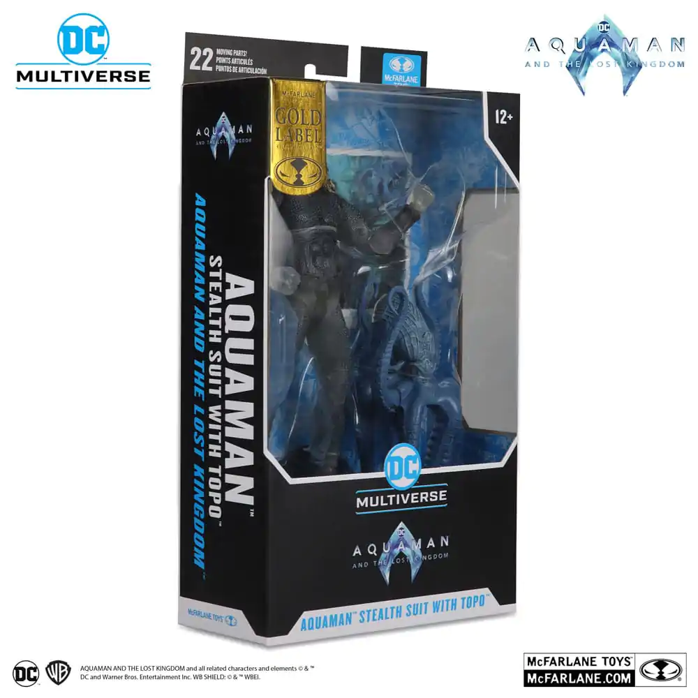 Figurină de acțiune Aquaman and the Lost Kingdom DC Multiverse Aquaman (Stealth Suit with Topo) (Gold Label) 18 cm poza produsului