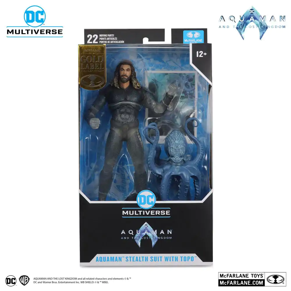 Figurină de acțiune Aquaman and the Lost Kingdom DC Multiverse Aquaman (Stealth Suit with Topo) (Gold Label) 18 cm poza produsului