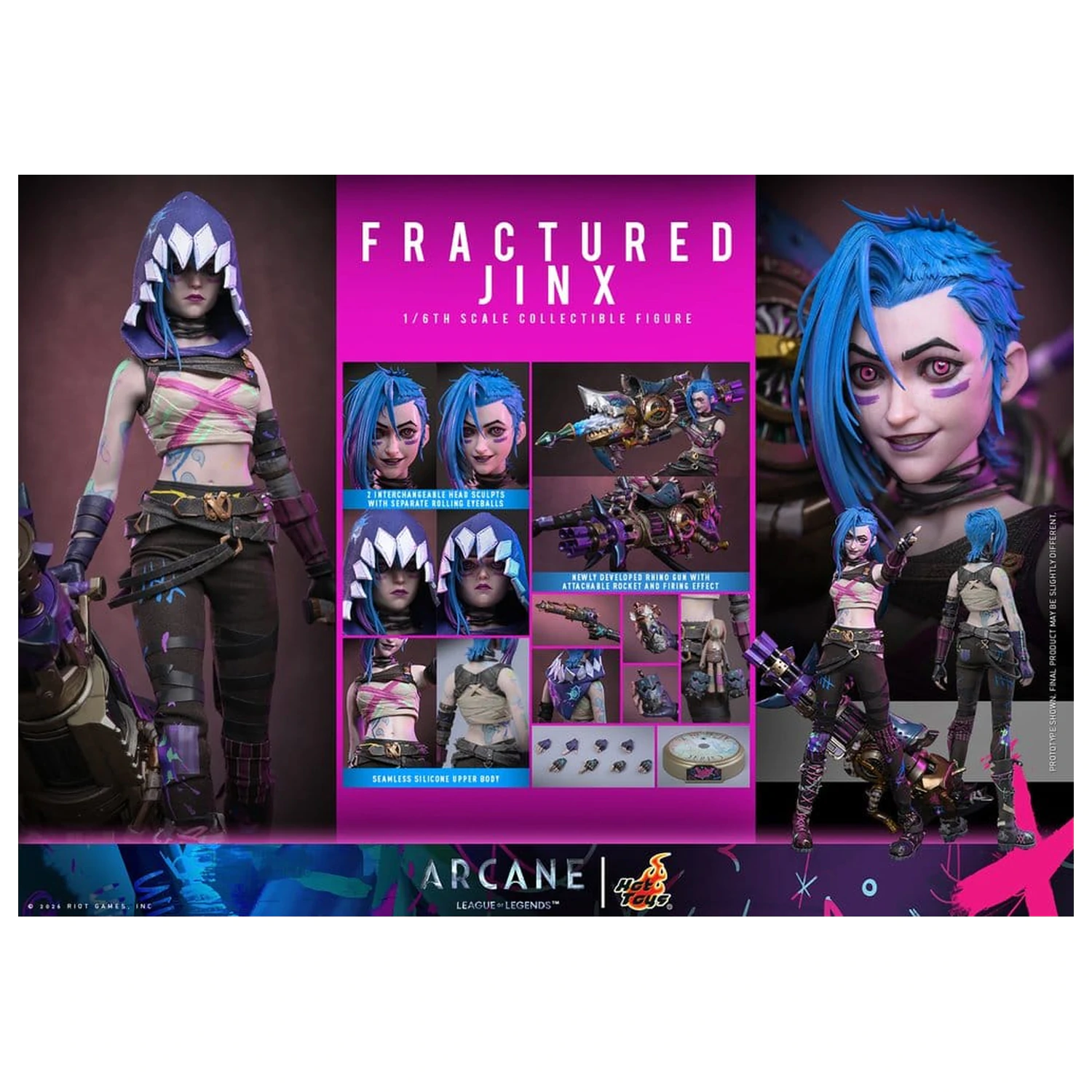 Arcane Figurina de actiune 1/6 Fractured Jinx 28 cm poza produsului