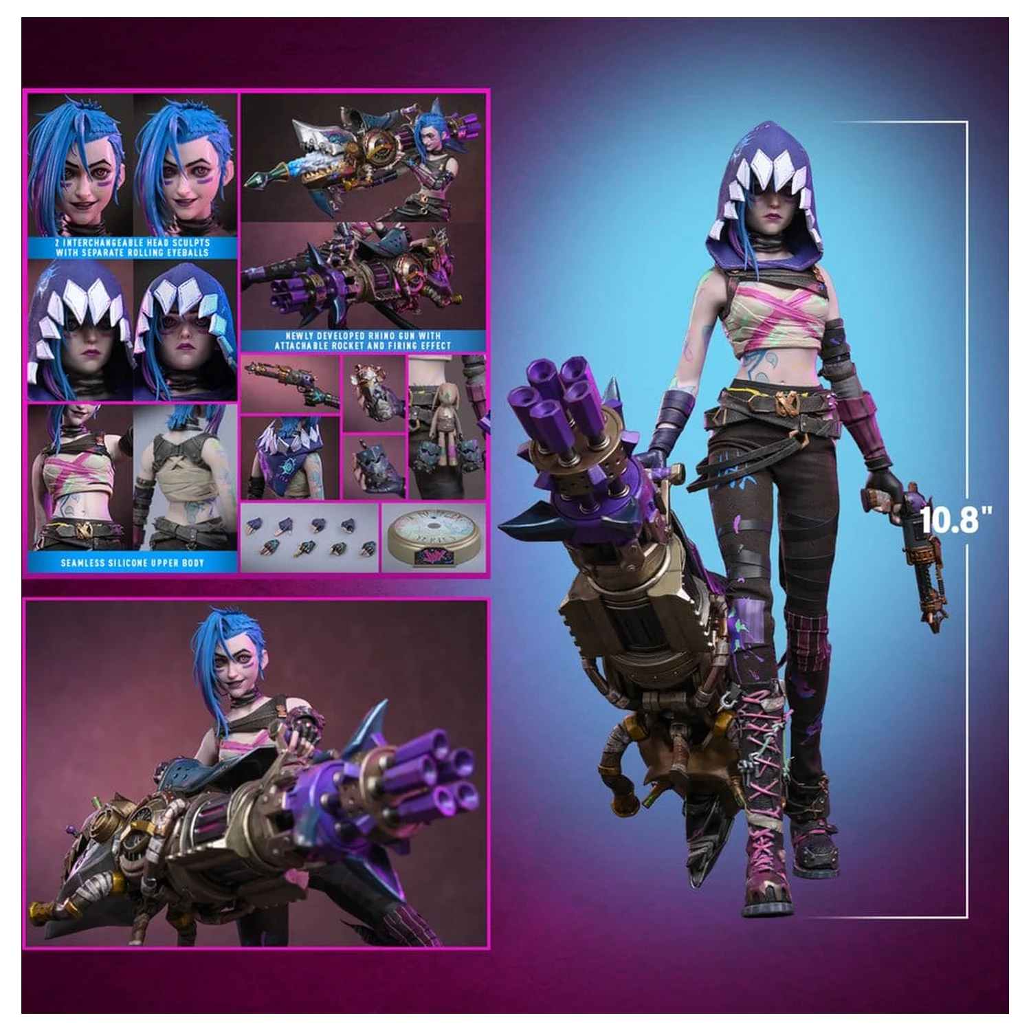 Arcane Figurina de actiune 1/6 Fractured Jinx 28 cm poza produsului