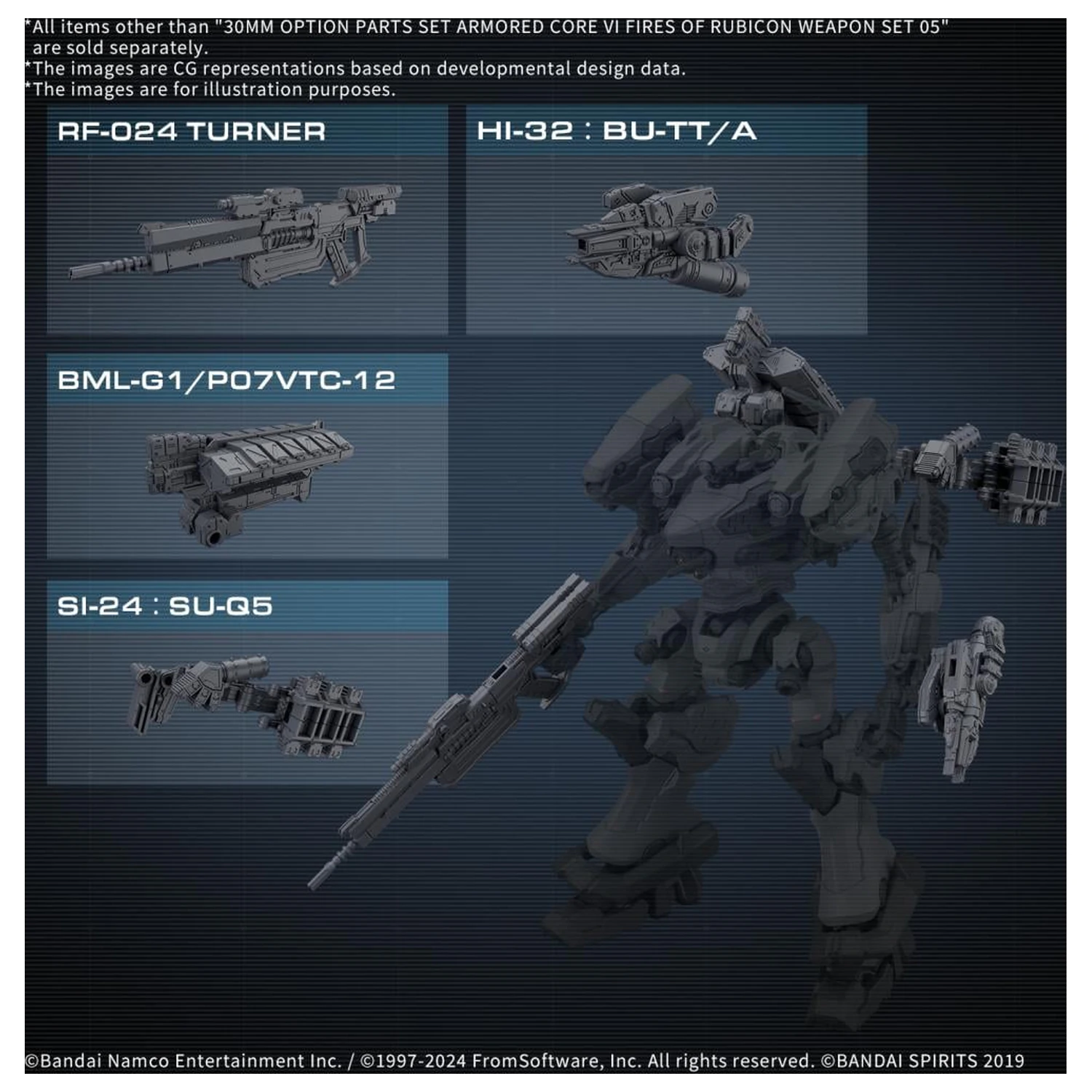 Armored Core VI Weapon Set 05 Kit Accesorii Model poza produsului