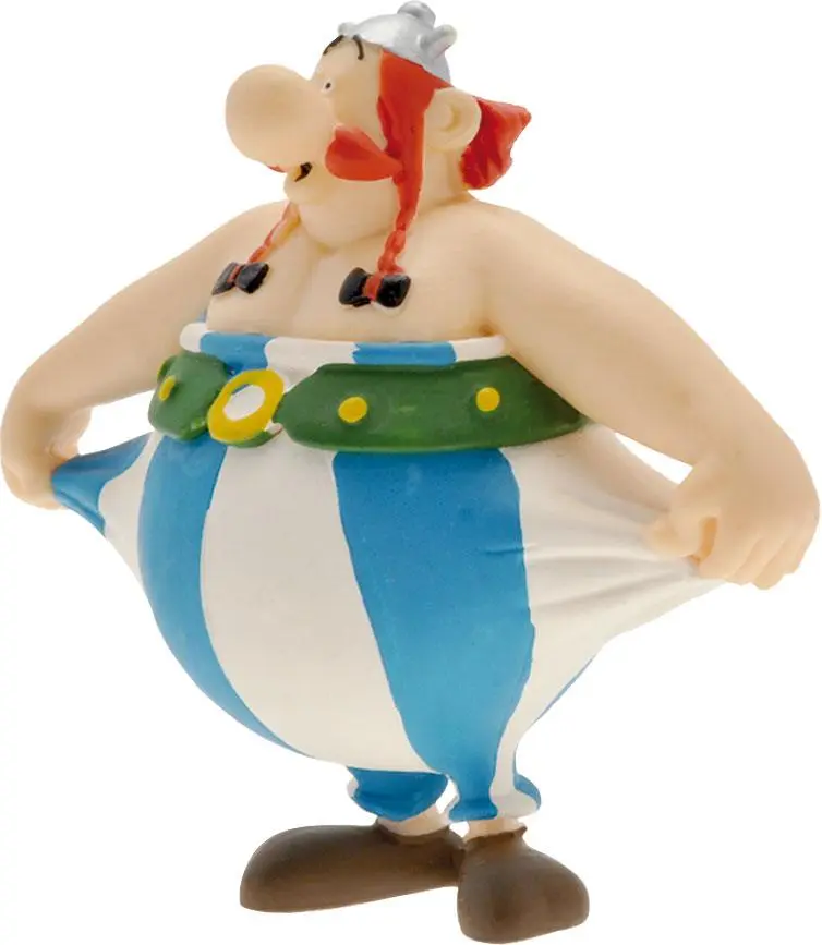 Figurină Asterix Obelix ținându-și pantalonii 8 cm poza produsului