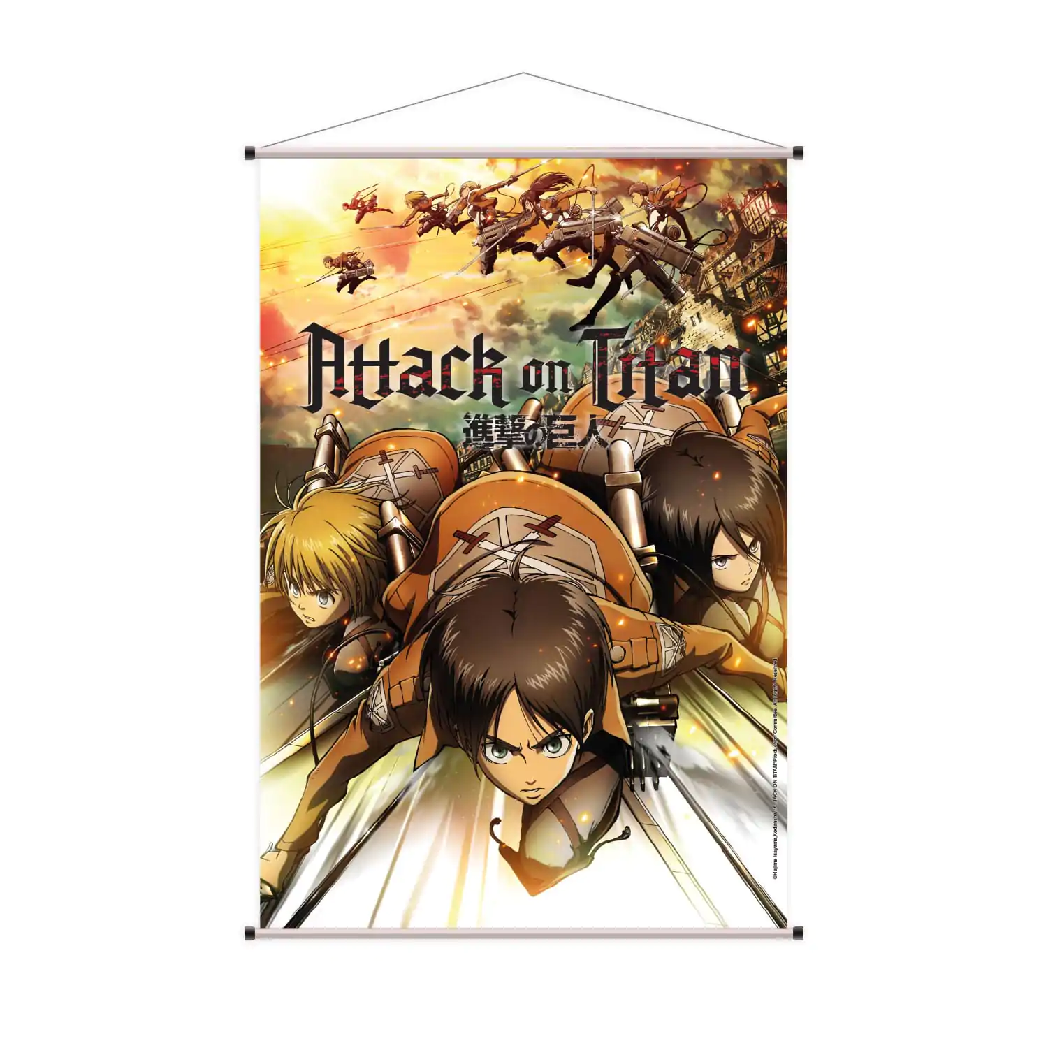 Attack on Titan Wallscroll Eren, Mikasa & Armin 60 x 90 cm poza produsului