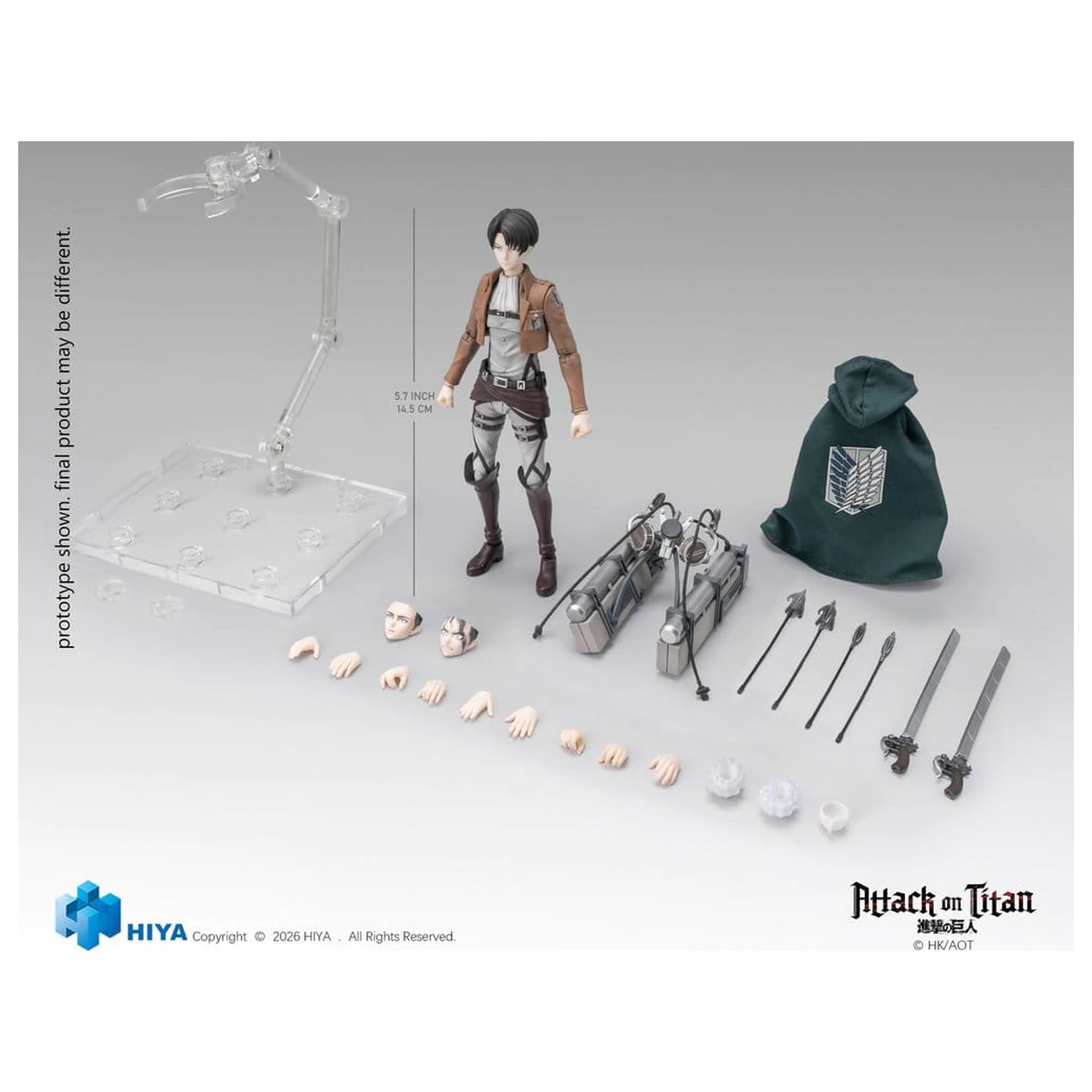 Attack on Titan Exquisite Basic Series Figura de actiune 1/12 Levi Ackerman 15 cm poza produsului