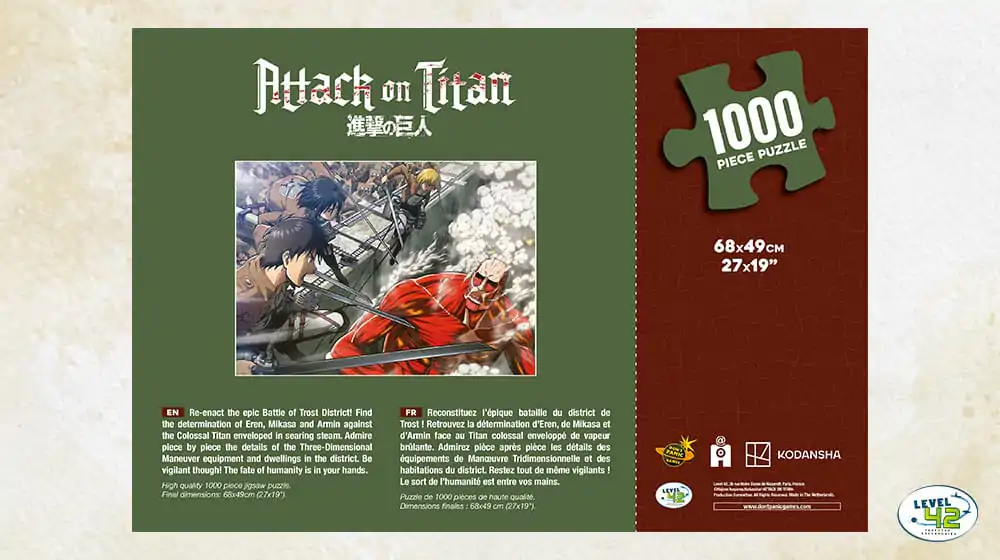 Attack on Titan Puzzle Luptă (1000 piese) poza produsului