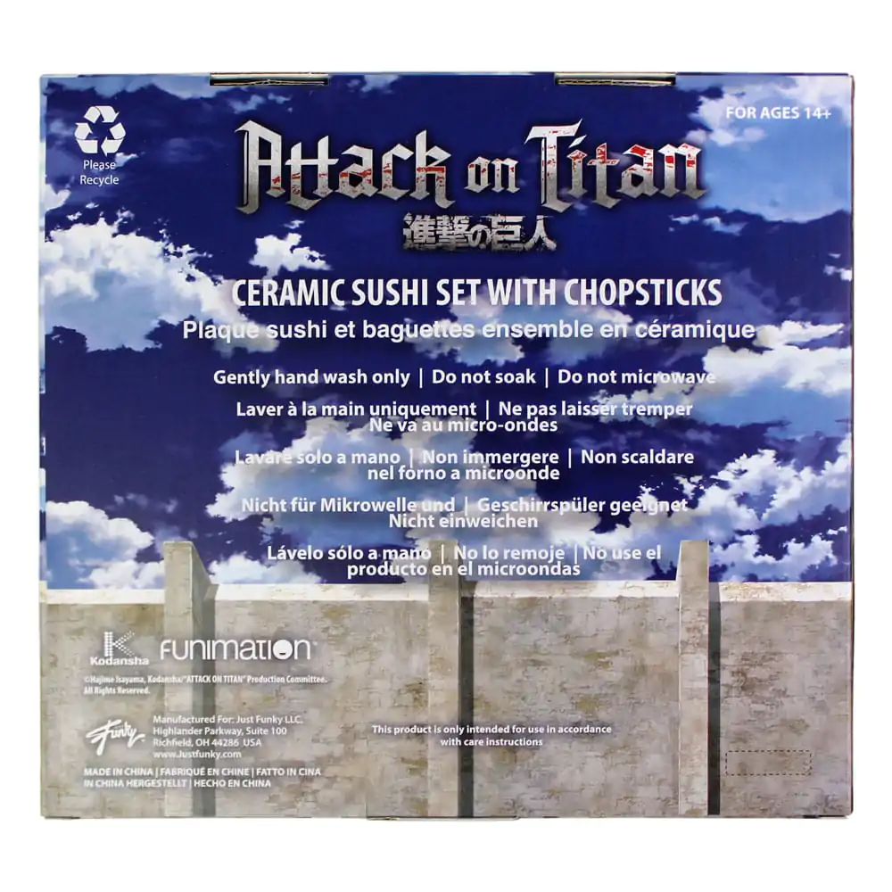 Set de sushi ceramic Attack on Titan cu bețișoare poza produsului