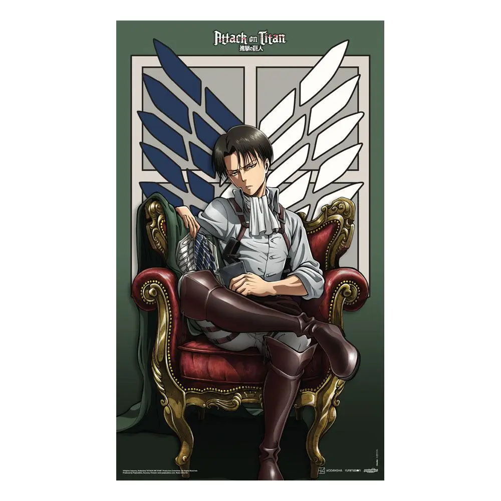 Attack on Titan Poster din material textil Levi 70 x 120 cm poza produsului