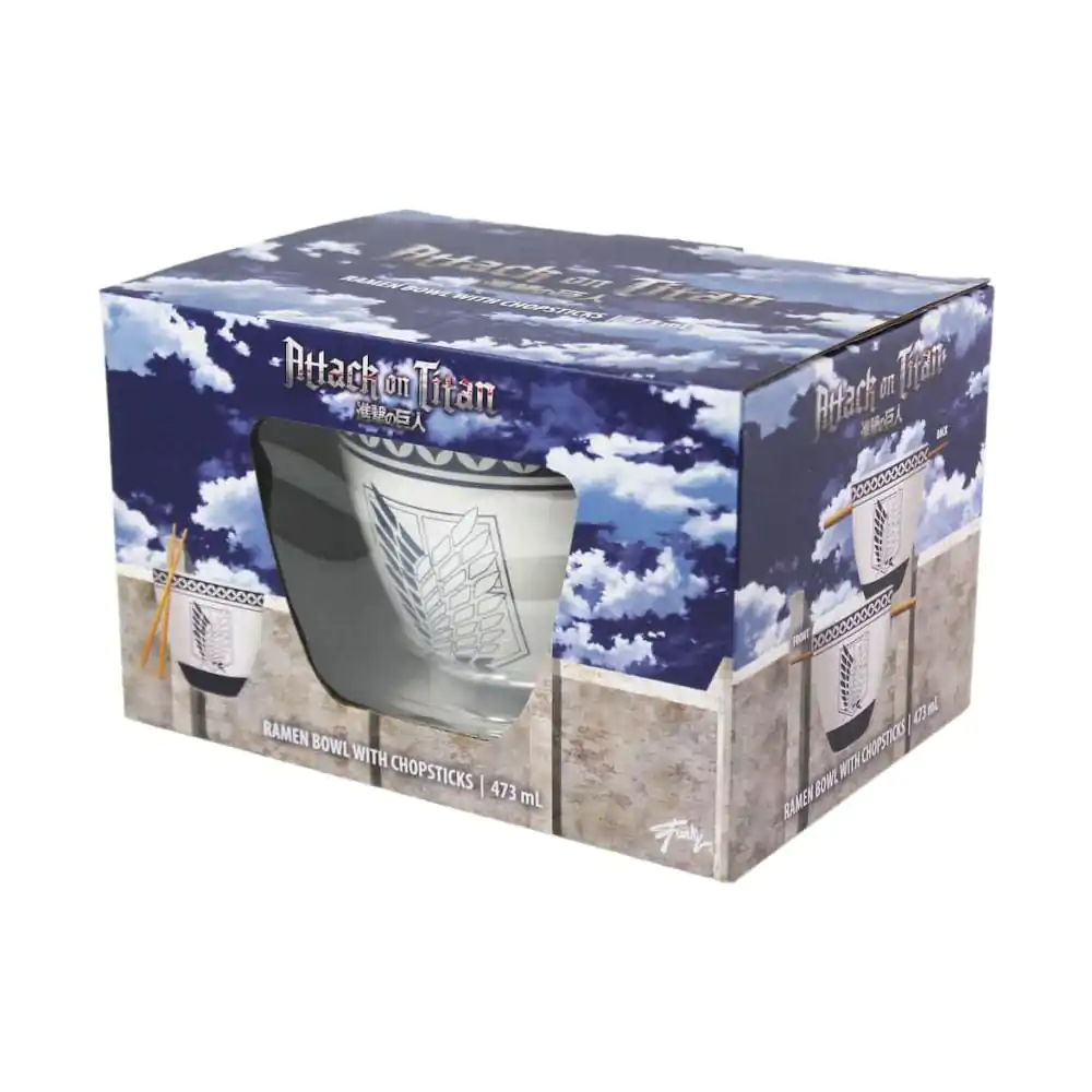 Bol de Ramen Attack on Titan cu Bețișoare Emblemă 473 ml poza produsului