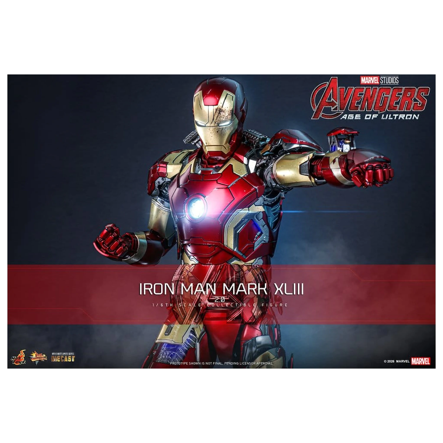 Avengers: Age of Ultron Movie Masterpiece Figurina de actiune din metal turnat 1/6 Iron Man Mark XLIII (2.0) 32 cm poza produsului