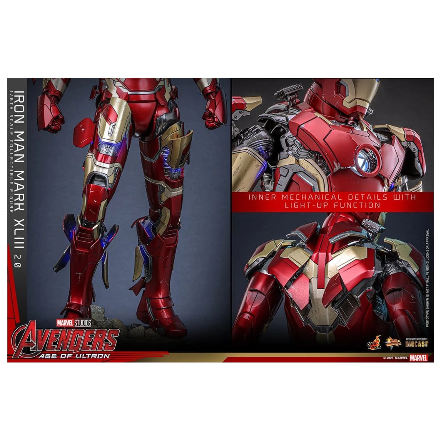 Avengers: Age of Ultron Movie Masterpiece Figurina de actiune din metal turnat 1/6 Iron Man Mark XLIII (2.0) 32 cm poza produsului