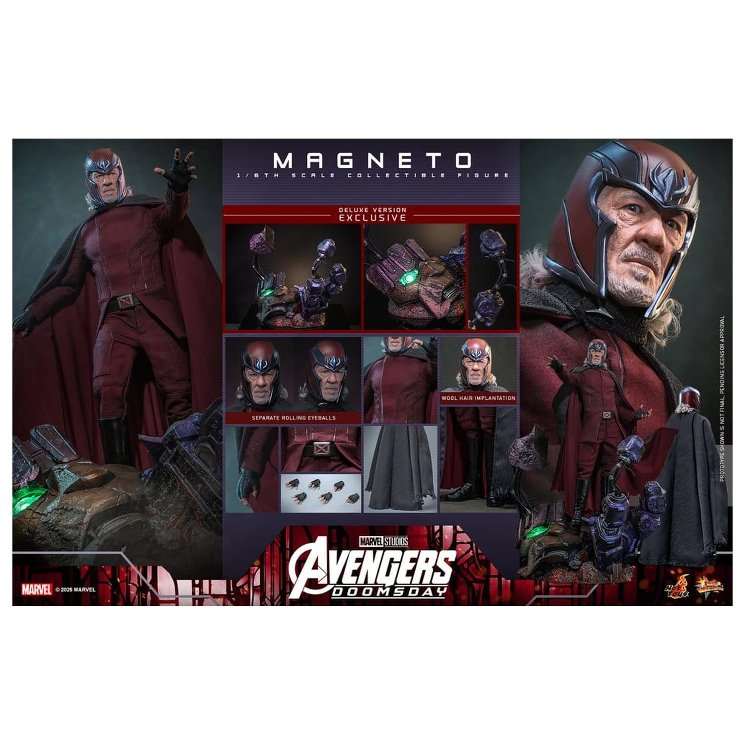 Avengers: Doomsday Movie Masterpiece figurina de actiune 1/6 Magneto (Deluxe Version) 30 cm poza produsului