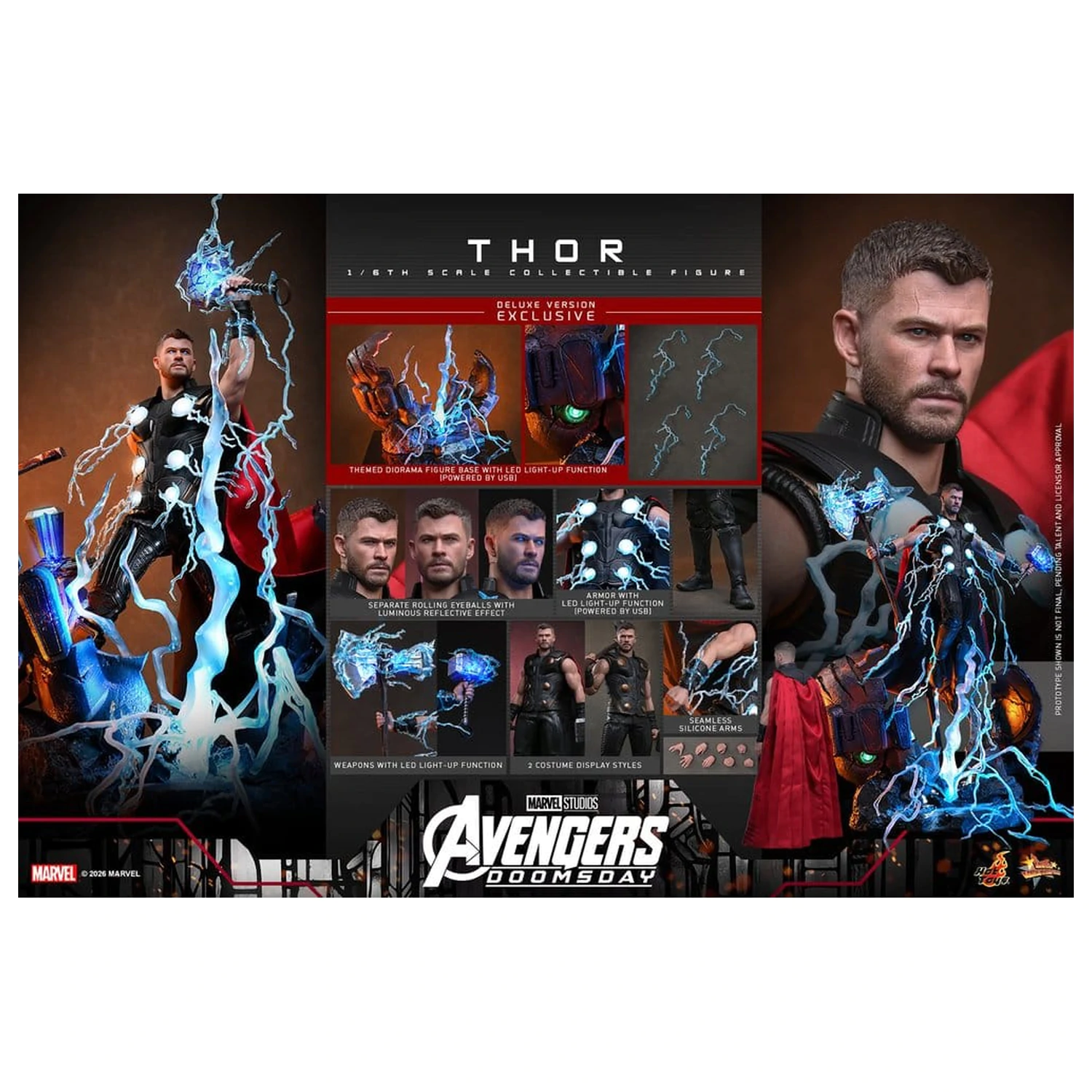 Avengers: Doomsday Movie Masterpiece figurina de actiune 1/6 Thor (Deluxe Version) 32 cm poza produsului
