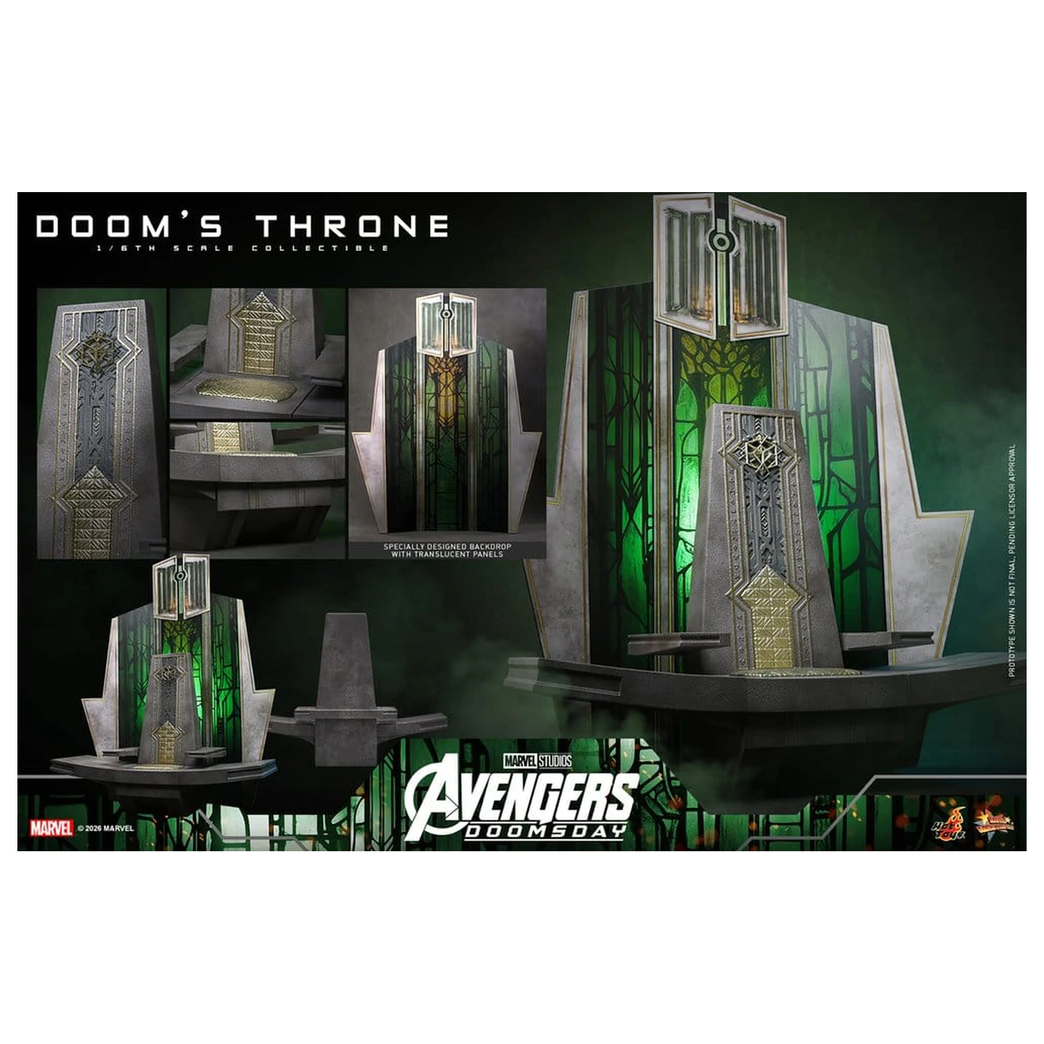 Avengers: Doomsday Movie Masterpiece figurina de actiune accesoriu 1/6 Doom's Throne 33 cm poza produsului