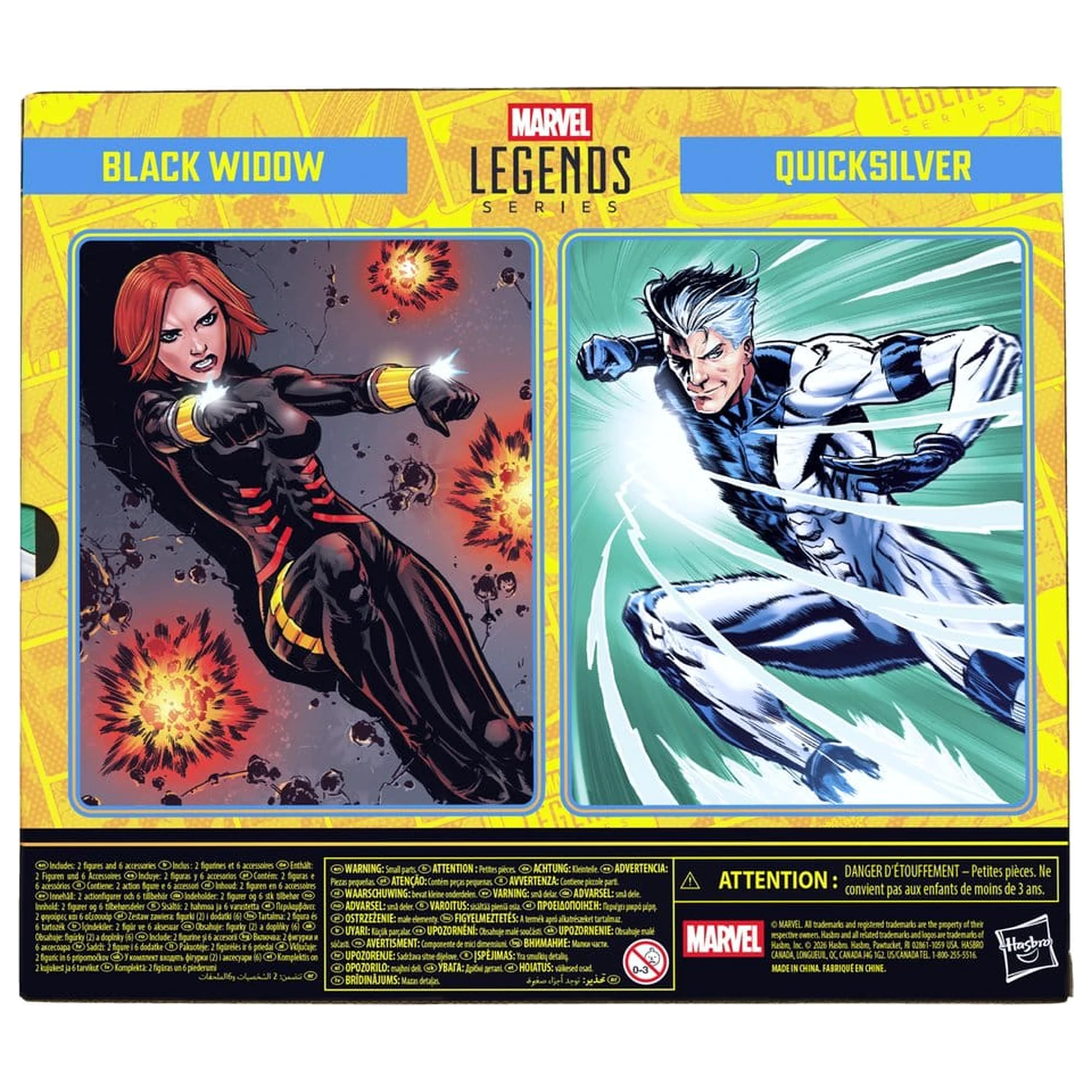 Avengers Marvel Legends Figurina de actiune pachet 2 Black Widow & Quicksilver 15 cm poza produsului