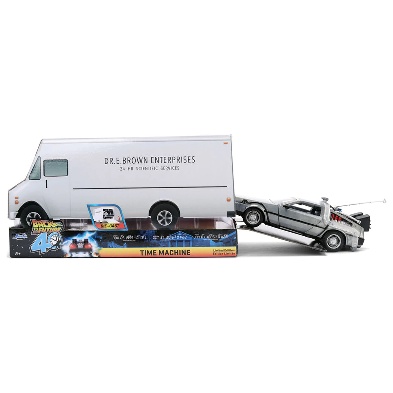 Back to the Future 40th Anniversary Time Machine Hollywood Rides DeLorean replica poza produsului