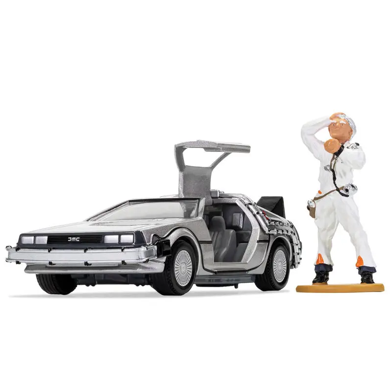 Back to the Future Diecast Model 1/36 DeLorean și figurină Doc Brown poza produsului