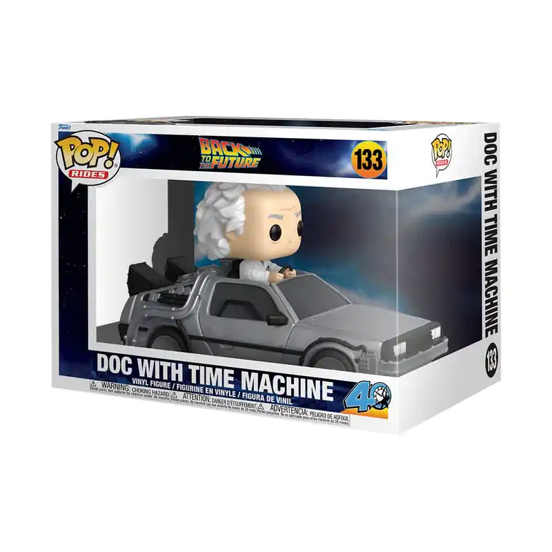 Back to the Future Funko POP! Rides Deluxe Figurina Vinyl Doc w/Time Machine 9 cm poza produsului