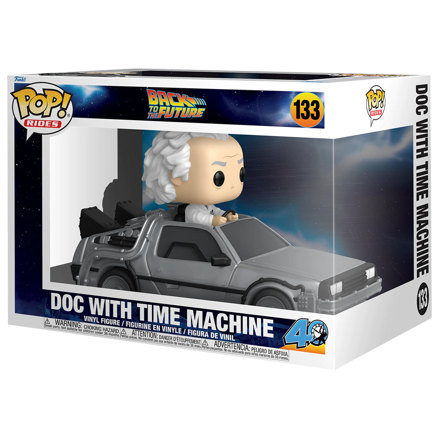 Back to the Future Funko POP! Rides Deluxe Figurina Vinyl Doc w/Time Machine 9 cm poza produsului