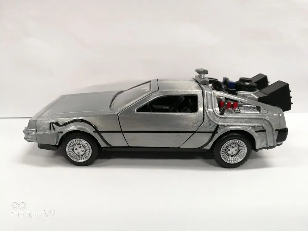 Back to the Future Hollywood Rides Model Diecast 1/32 DeLorean Time Machine poza produsului